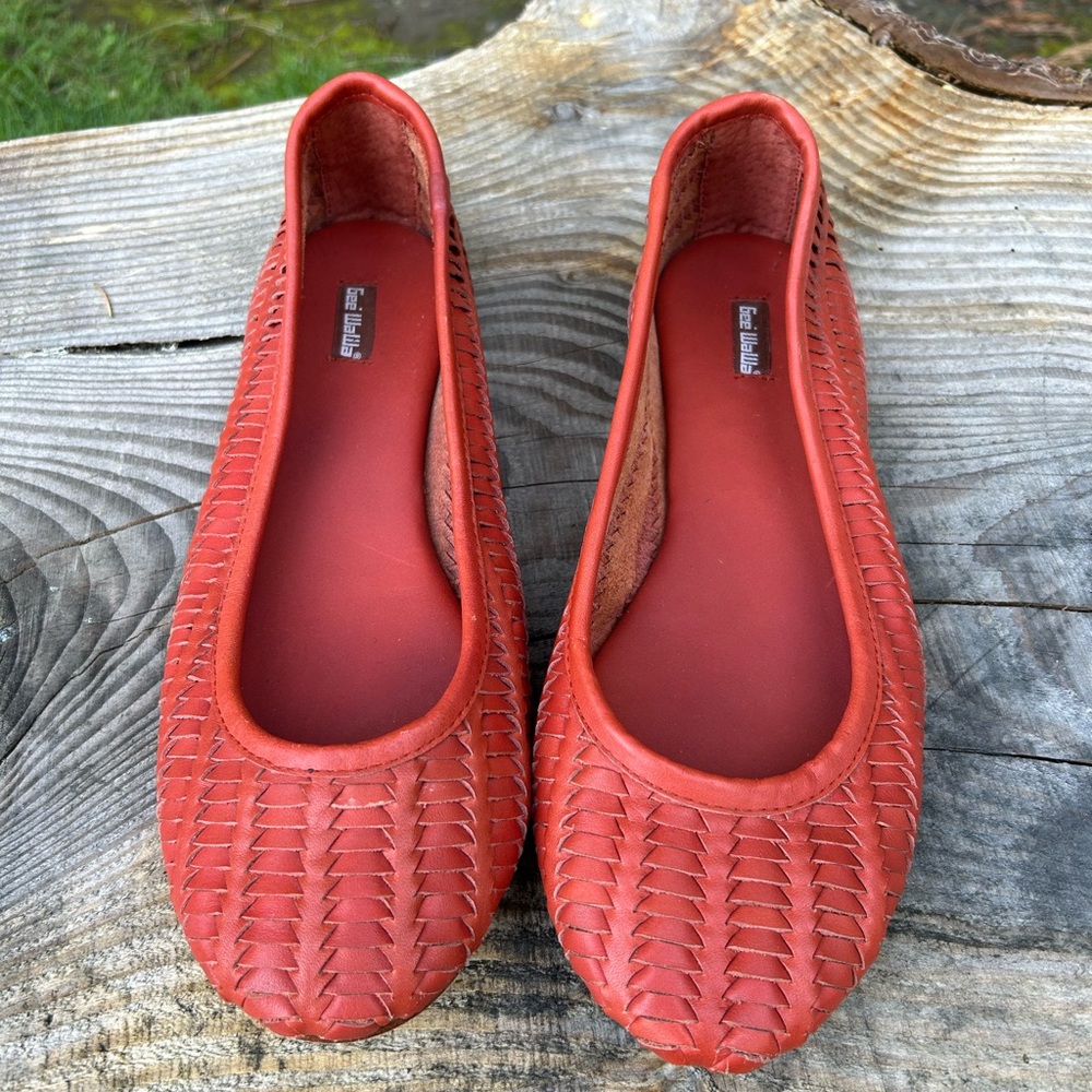 Woven leather Ballet flats